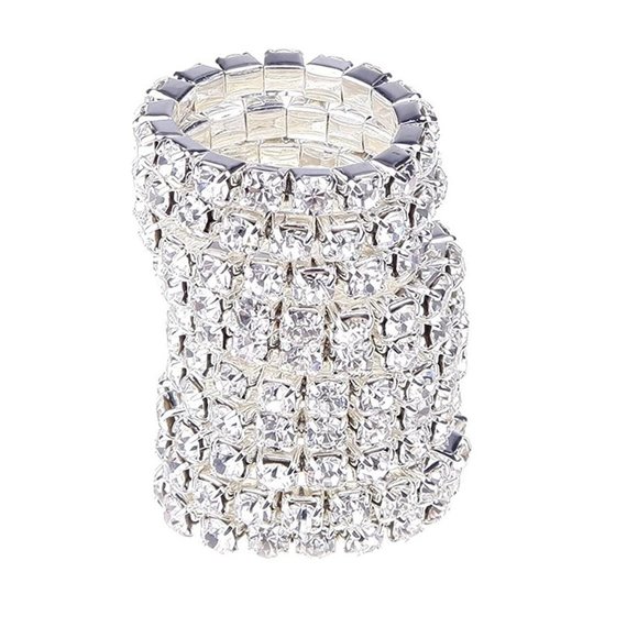 FREE WITH PURCHASE Set of 5 Rhinestone stretch rings - Picture 1 of 3